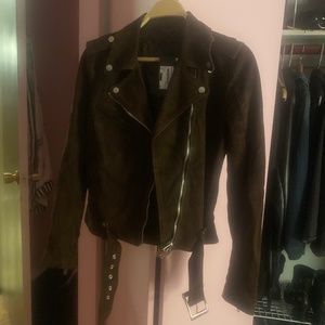 Suede biker jacket